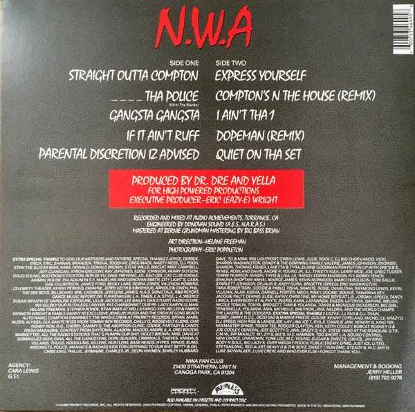 Виниловая пластинка N.W.A. STRAIGHT OUTTA COMPTON