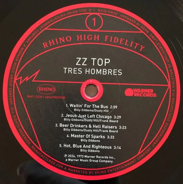 Виниловая пластинка ZZ TOP TRES HOMBRES