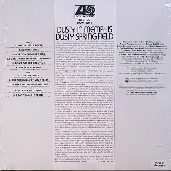 Виниловая пластинка DUSTY SPRINGFIELD DUSTY IN MEMPHIS