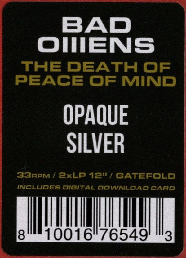 Виниловая пластинка BAD OMENS THE DEATH OF PEACE OF MIND OPAQUE SILVER VINYL EDITION