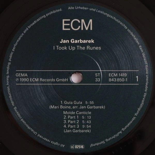 Виниловая пластинка JAN GARBAREK I TOOK UP THE RUNES