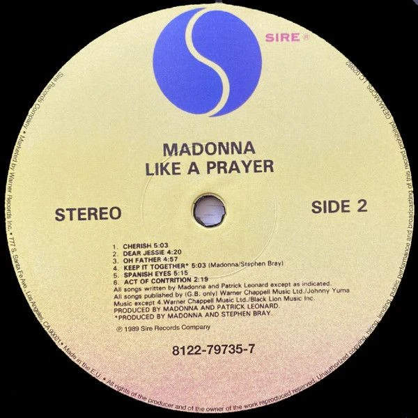 Виниловая пластинка MADONNA LIKE A PRAYER