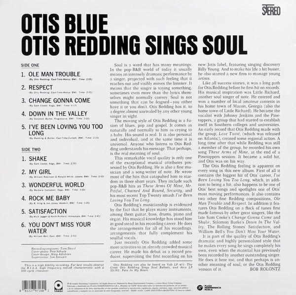 Виниловая пластинка OTIS REDDING OTIS BLUE: OTIS REDDING SINGS SOUL