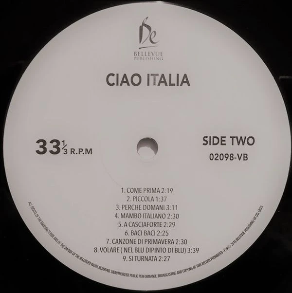 Виниловая пластинка V.A. CIAO ITALIA