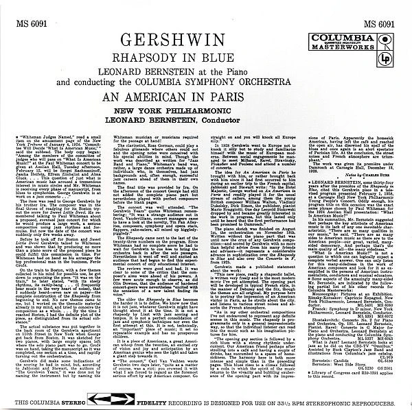 Виниловая пластинка GEORGE GERSHWIN RHAPSODY IN BLUE, AN AMERICAN IN PARIS