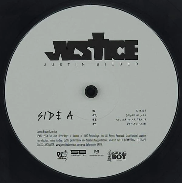 Виниловая пластинка JUSTIN BIEBER JUSTICE