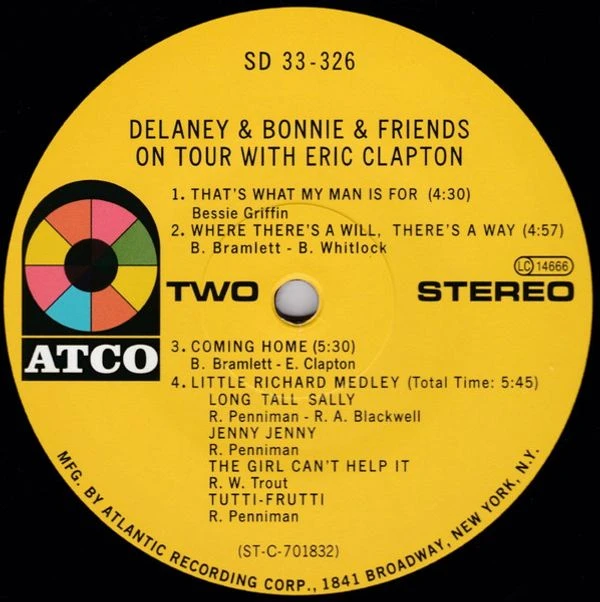 Виниловая пластинка DELANEY & BONNIE & FRIENDS WITH ERIC CLAPTON ON TOUR