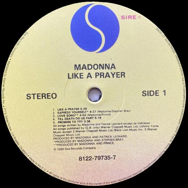 Виниловая пластинка MADONNA LIKE A PRAYER
