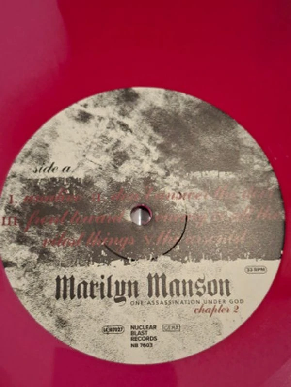 Виниловая пластинка MARILYN MANSON ONE ASSASSINATION UNDER GOD CHAPTER 2 PINK/RED SWIRL VINYL EDITION
