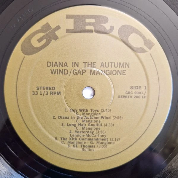 Виниловая пластинка GAP MANGIONE DIANA IN THE AUTUMN WIND