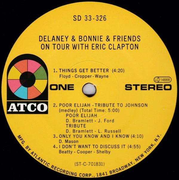 Виниловая пластинка DELANEY & BONNIE & FRIENDS WITH ERIC CLAPTON ON TOUR