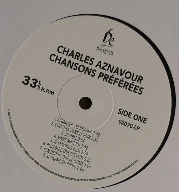 Виниловая пластинка CHARLES AZNAVOUR CHANSONS PRÉFÉRÉES