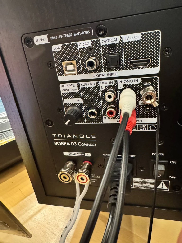 Схема подключения проигрывателя к Triangle Borea BR03 Connect