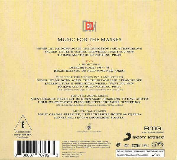 CD DEPECHE MODE — MUSIC FOR THE MASSES