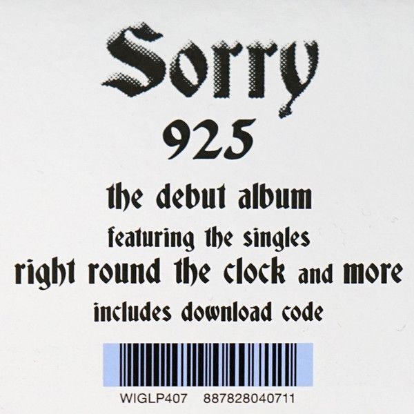 Виниловая пластинка SORRY 925 BLACK VINYL EDITION