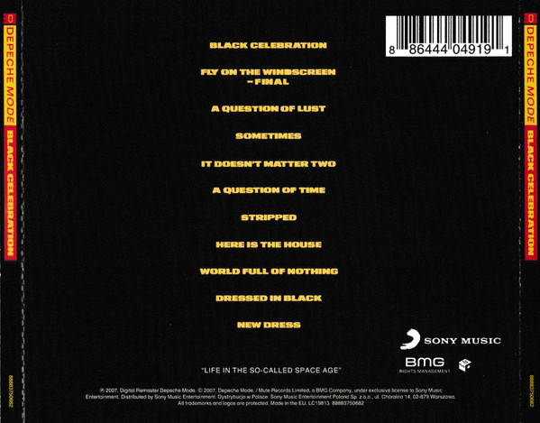 CD DEPECHE MODE — BLACK CELEBRATION (REMASTERED) 
