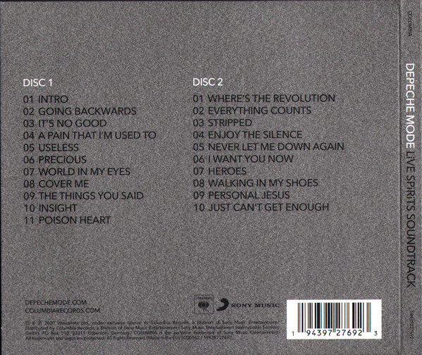 CD DEPECHE MODE — LIVE SPIRITS SOUNDTRACK