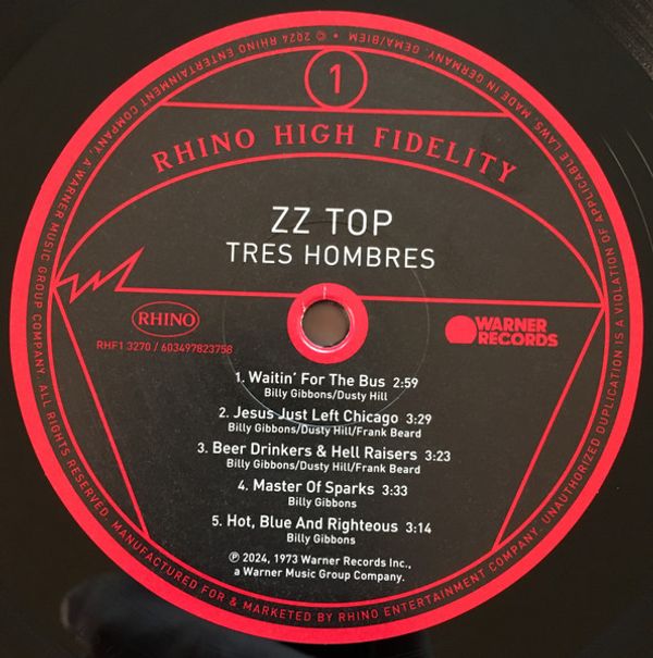 Виниловая пластинка ZZ TOP TRES HOMBRES