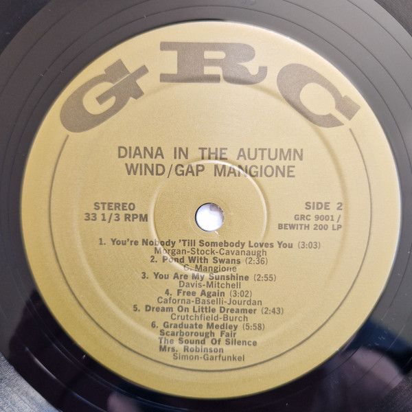 Виниловая пластинка GAP MANGIONE DIANA IN THE AUTUMN WIND