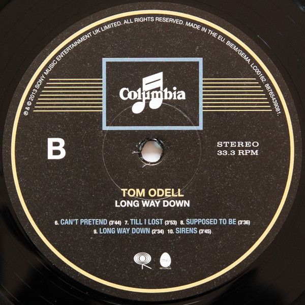 Виниловая пластинка Tom Odell Long Way Down
