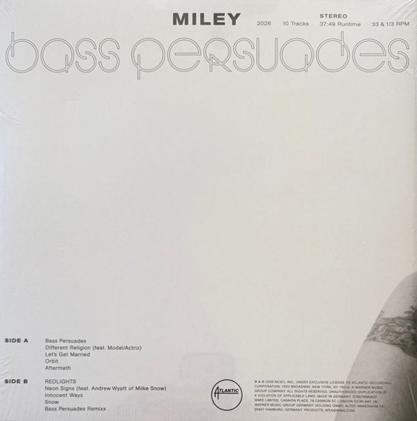 Виниловая пластинка MILEY BASS PERSUADES APPLE RED VINYL EDITION