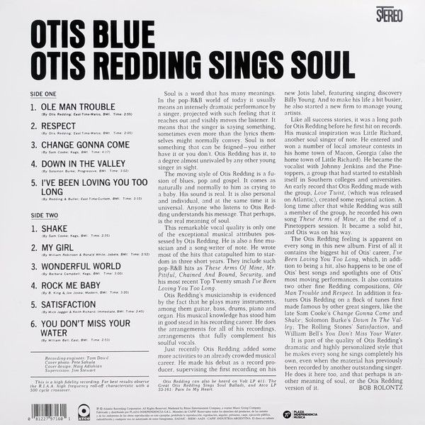 Виниловая пластинка OTIS REDDING OTIS BLUE: OTIS REDDING SINGS SOUL