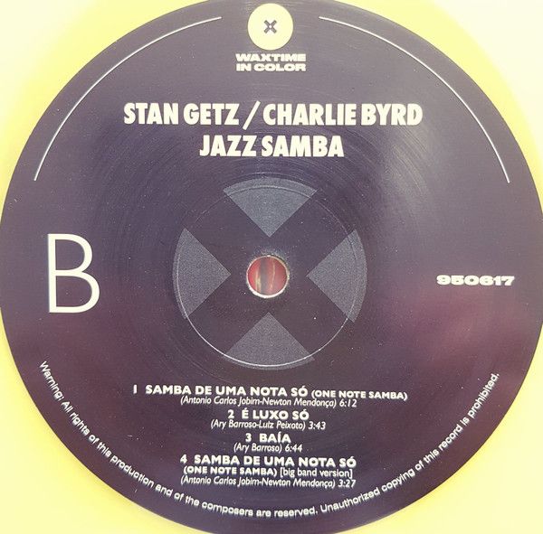 Виниловая пластинка STAN GETZ & CHARLIE BYRD JAZZ SAMBA YELLOW VINYL